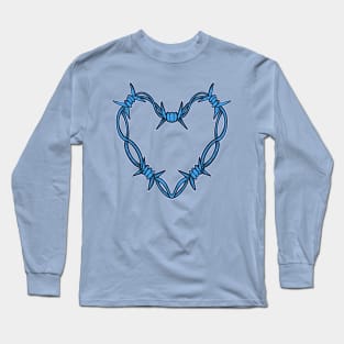 Blue barbed wire heart Long Sleeve T-Shirt